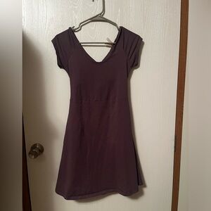 Pact Organic Cotton Helena Cross Back Purple Ballet Mini Dress, Size Small